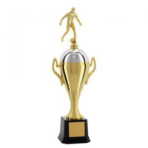 Troféu de futebol com 55cm na cor dourada