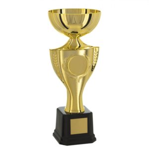 Taça aberta dourada com 33cm