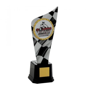 Troféu Plate Sticker Kart com 33cm
