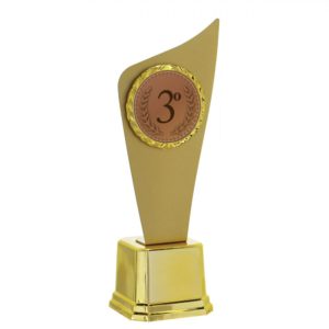 Troféu Plate Vencedor dourado com 33cm