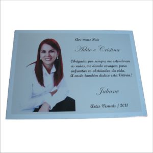 Placa de Homenagem prata com 18cm x 13cm - Image 3