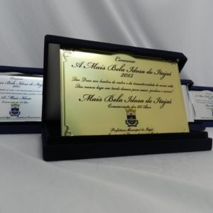 Placa de Homenagem dourada com 18cm x 13cm - Image 3