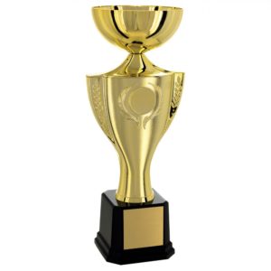 Taça aberta dourada com 49cm