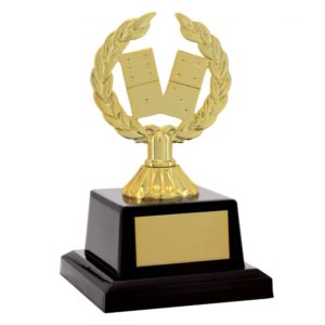 Troféu de Dominó com 17cm