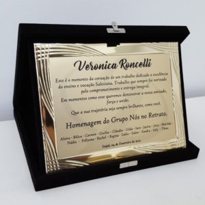 Placa de Homenagem dourada com 18cm x 13cm - Image 3