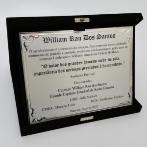 Placa de Homenagem prata com 16cm x 12cm - Image 3