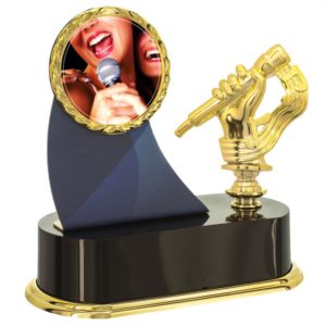 Troféu Plate Sticker de Música com 21cm