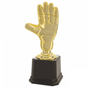 Troféu de goleiro / luva com 32cm