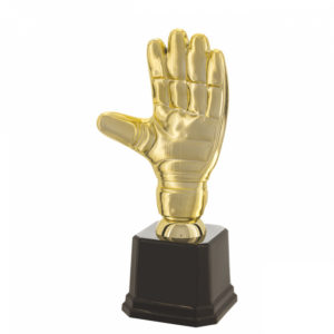 Troféu de goleiro / luva com 28cm