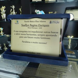 Placa de Homenagem dourada com 16cm x 12cm - Image 3