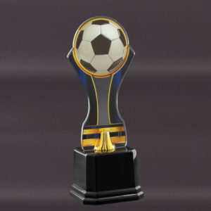 Troféu de Futebol em acrílico Azul com 23cm - Image 1