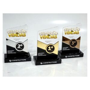 Troféu Campeão de Vendas - Ranking 1º 2º 3º