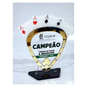 Troféu Coração com Ases Dourado - Campeão - Imagem 1