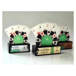 Troféu Ficha de Poker Preto e Branco - Campeão
